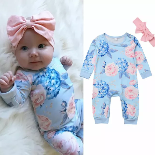 Tuta tutina floreale neonata neonata fascia set di vestiti