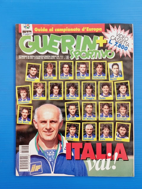 POSTER CALENDARIO EUROPEI Euro 96 Roberto Baggio Guerin Sportivo