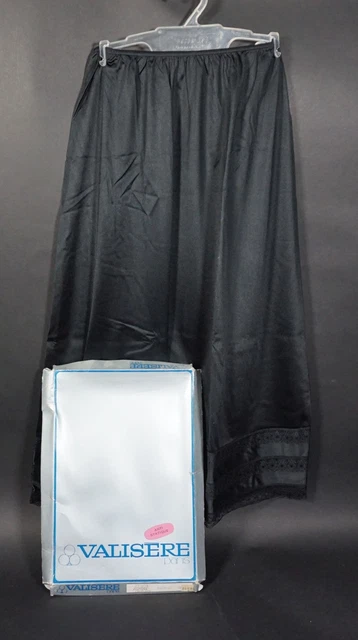 Originale Vintage Valisere Paris Donna Sottoveste Nero Taglia 40 Con Conf. Orig.
