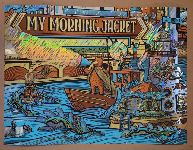 My Morning Jacket Poster Rainbow Foil Chicago Guy Burwell Clinton Reno N1