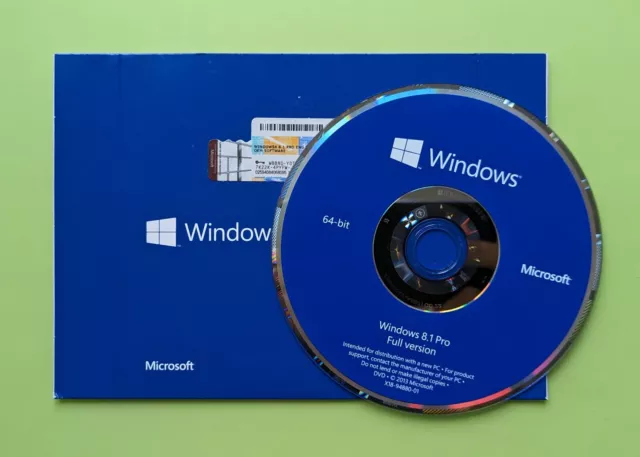 Sistema operativo Windows 8.1 Pro, DVD de 64 bits con clave