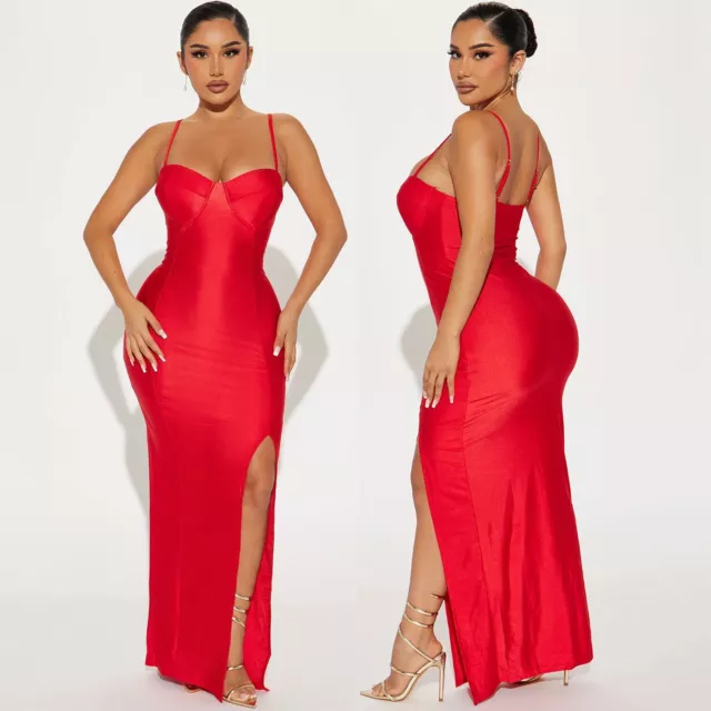 New with tags red long formal evening party dress size 8