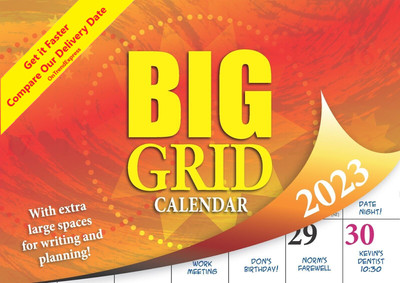 2023 BIG GRID Calendar Large Print Wall Calendar By Bartel 16 Month