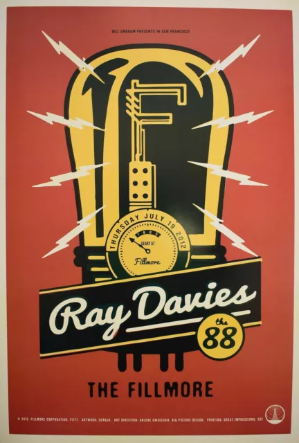 Ray Davies Concert Poster 2012 F-1177 Fillmore