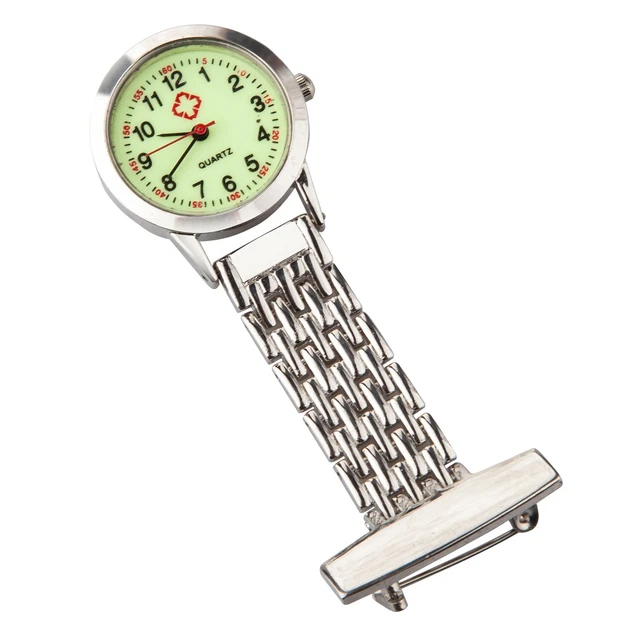 TRIXES NURSES FOB Watch NEW Glow in the Dark Nurses Stainless Silver