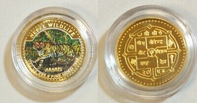 1998 NEPAL TIGER Asarfi Proof Color Asarfi 1/20 oz Gold coin with COA "RARE"