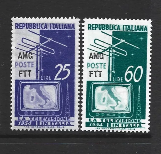 Trieste Zone A Scott 196-197 TV Screen issue Unused Hinged