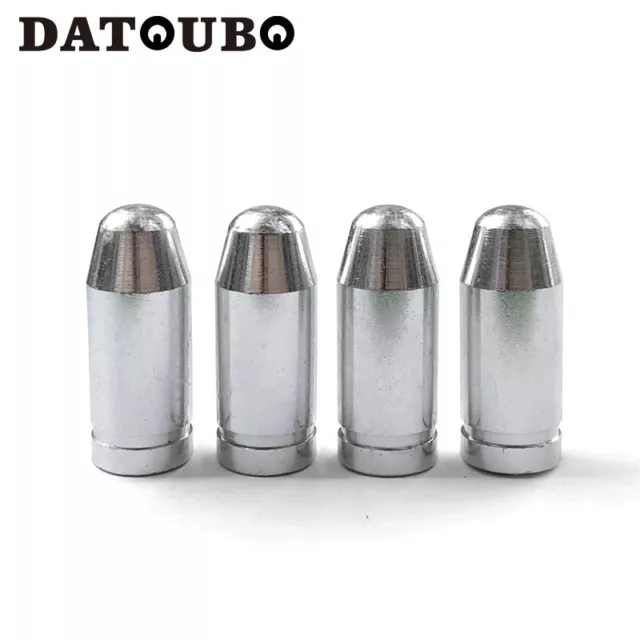 Silver Chrome Valve Caps for Car Tires, Rocket Spike Crown Tyre Air Dust Caps. 3