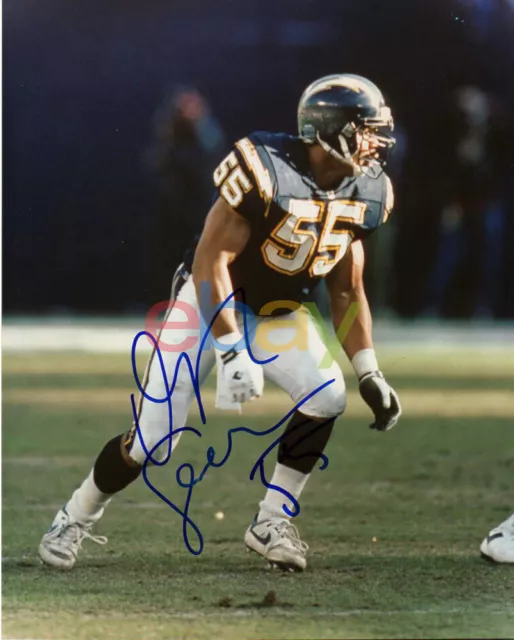 JUNIOR SEAU SIGNED COLOR 8X10 PHOTO SAN DIEGO CHARGERS reprint