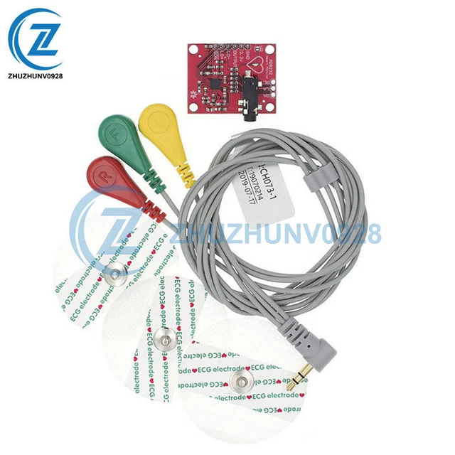 ECG MODULE EKG Pulse Heart Monitoring Arduino Compatible Sensor Kit ...