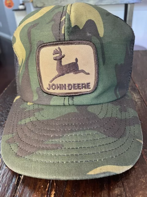 VTG JOHN DEERE Duck Camo Snapback Trucker Hat NOS Defects $24.99
