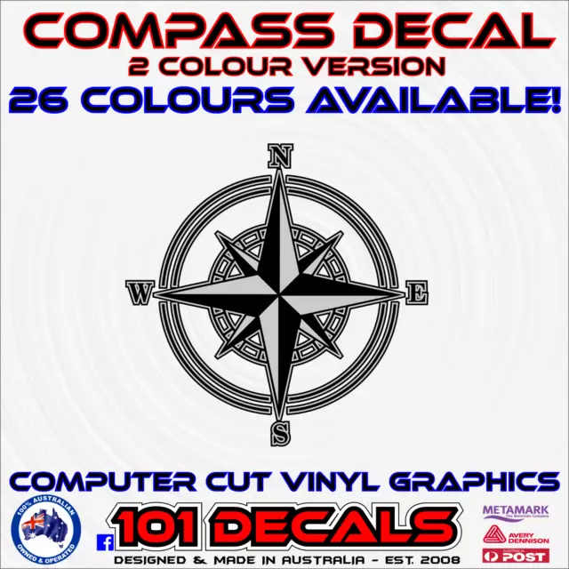 45cm COMPASS quality vinyl decal sticker. Car,boat,caravan,motorhome graphics.