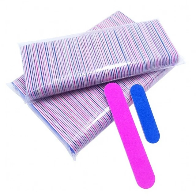100Pcs Wooden Nail Files Buffer Manicure Pedicure Polishing Sanding Block Tools