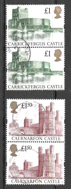 GB 1988 British Castles 2 x Value Pairs Used
