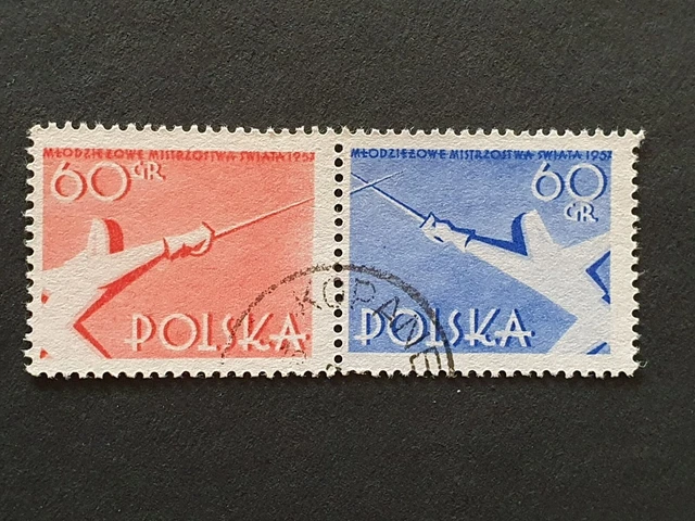 Polen 1957 Fechten Mi. 1006C-1007C postfrisch gestempelt