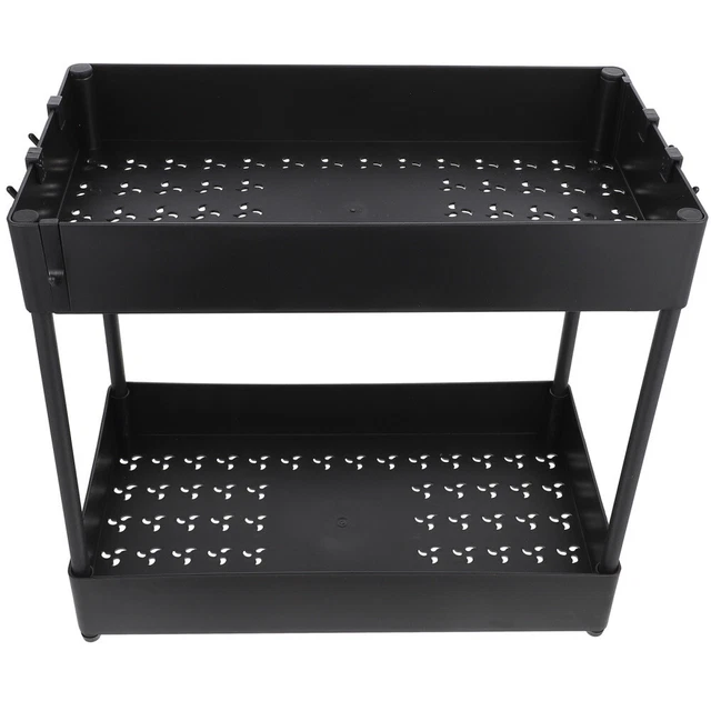 TISTAYA Organizer Estraibile Sotto Lavello In Metallo - 2 Livelli Regolabili Per Cucina E Bagno, Bianco - 3