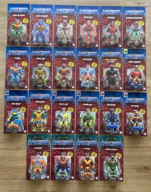 22 Figuren Masters Of  The Universe Origins Sammlung MOC + Clamshell Motu He-Man