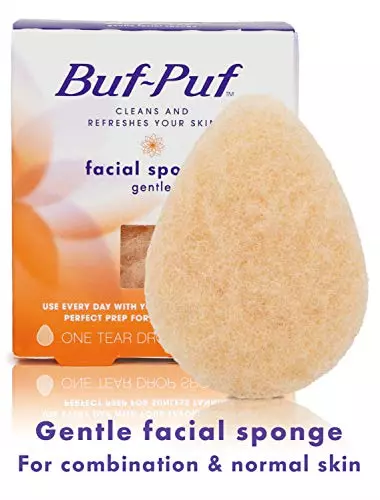 Pad Buff Puff Gentle Facial Sponge Deep Cleansing Exfoliating Remove Makeup 1 Ct