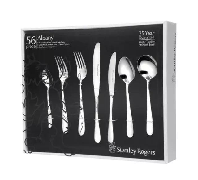 New Stanley Rogers Albany 56 Pce Cutlery Set For 8 People Rrp$379 3