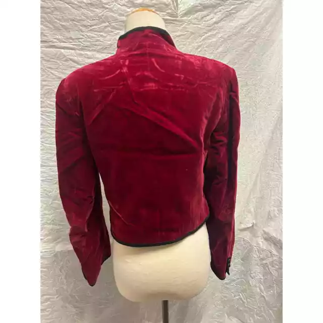 VINTAGE 1980S JAEGER Cherry Red Velvet Bellhop Tuxedo Style Jacket $132 ...