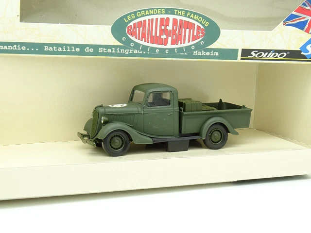 Miniature Solido 1/19 - Ford V8 Pick Up, Couleur Verte, Rare (il Manque Le Rétro)