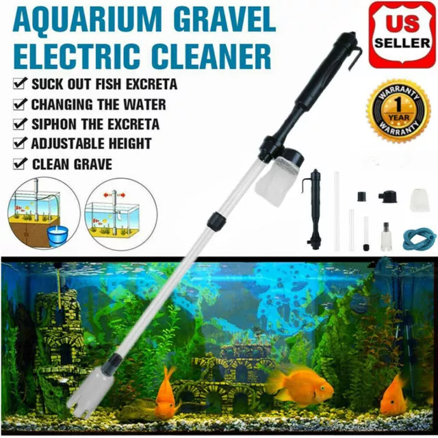Electric Gravel Cleaner Aquarium Fish Tank Automatic Siphon Vacuum Water Change