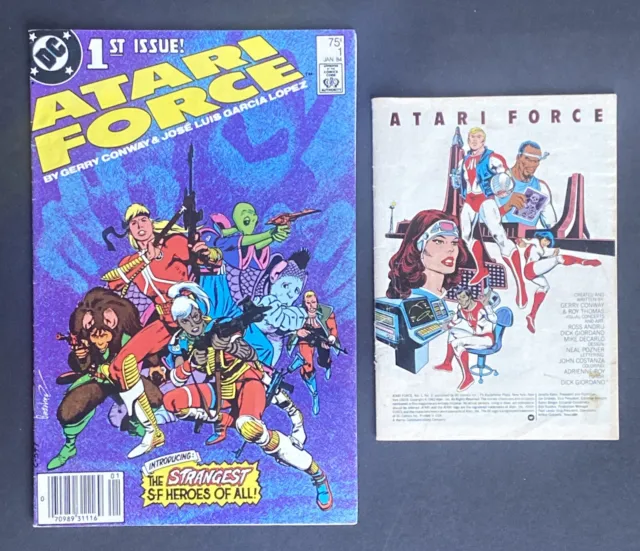Atari Force #1 DC Comics 1984 And Atari Force #2 Game Edition Mini Comic FN/VF