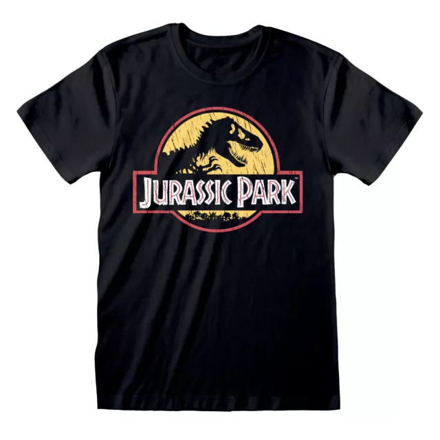 Jurassic Park T-Shirt Original Logo Grösse M-L-Xl-Xxl Schwarz Neu Top