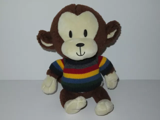 Monkey Plush The Childrens Place Brown Knit Striped Sweater Stuffed Animal  Toy