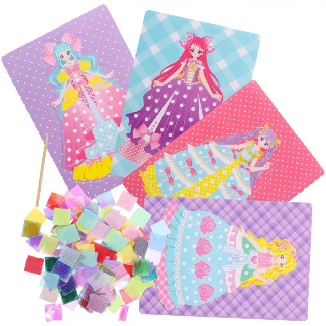 Kit de bordado hágalo usted mismo arte de tela para niños kits artesanales de papel rompecabezas para niños