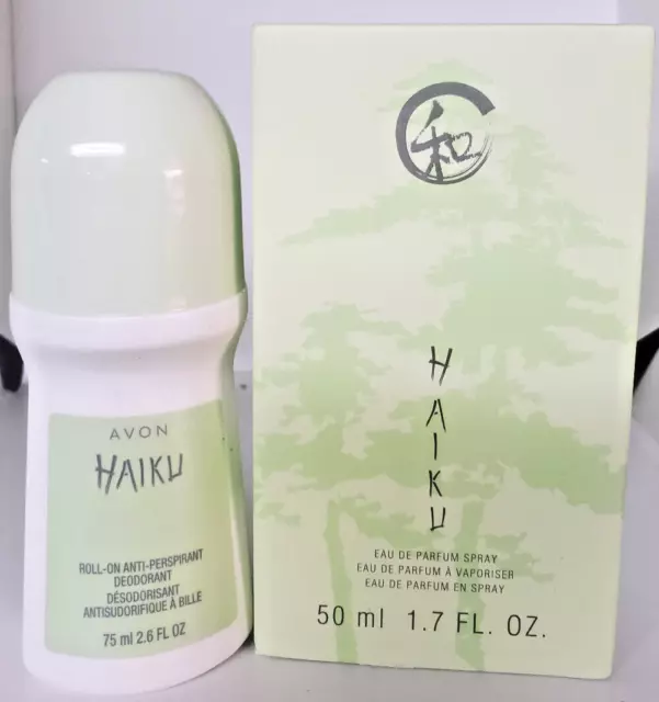 Avon Haiku Eau De Perfume Spray 1.7 Fl. Oz WITH Deod 2.6 oz Free Fast Shipping. 2