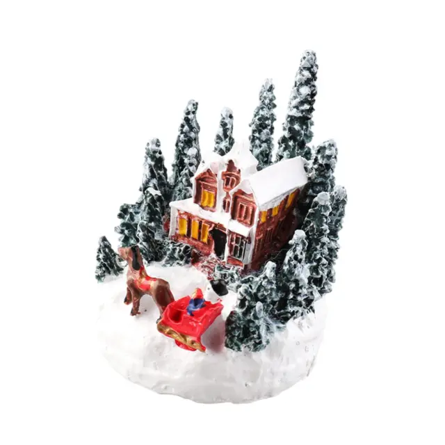 Maison éclairée de Noël, Figurines Miniatures Du Père Noël, 5x5x7cm, pour