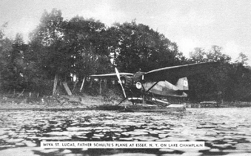 Seaplane Lake Champlain Essex New York NY Reprint Postcard