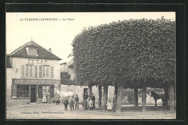 CPA Les Plessis-Luzarches, La Place, vue partielle