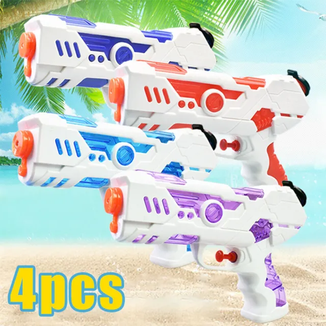 4Pcs Water Guns Soaker Gun Large Capacity Summer Beach Long Range Water Pistol
