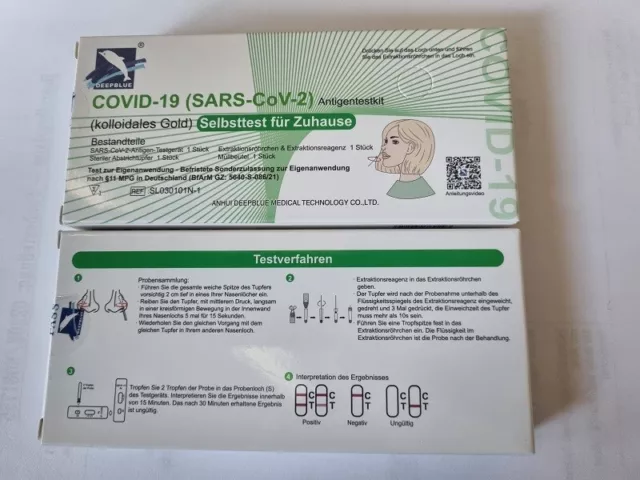 20 Stück Corona Schnelltest Nasal Laientest Selbsttest , DeepBlue 1er Pack