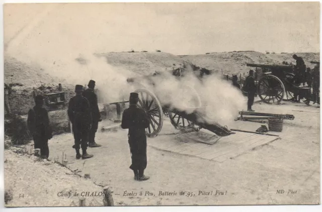 CHALONS SUR MARNE - Marne - CPA 51 - Vie MILITAIRE - le camp - Artillerie Canons