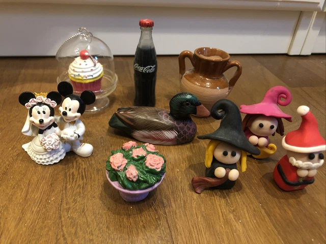 Lotto 9 miniature - segnaposti -decorazioni vario. disney/coca cola/no marchio
