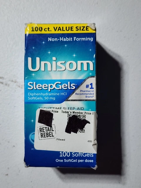 Ayuda para dormir Unisom Sleep Gels (1 botella, 100 quilates) - CADUCIDAD 11/2023