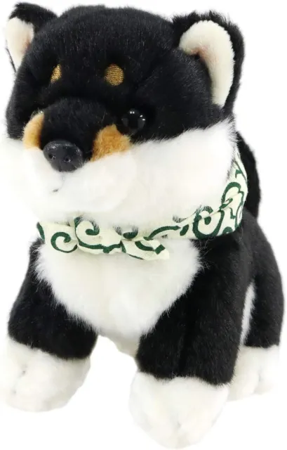 kawaii Sitting Shiba Inu Dog BLACK with Neckerchief Plush Doll Size S New