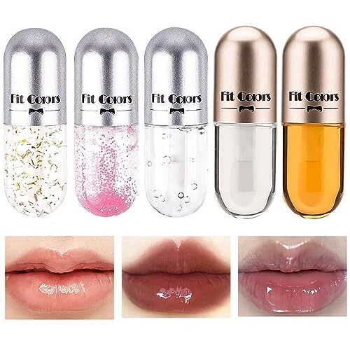 LIP PLUMPER 5 Pieces Gloss Repulpant Levres Gloss Transparent Lip Glow ...
