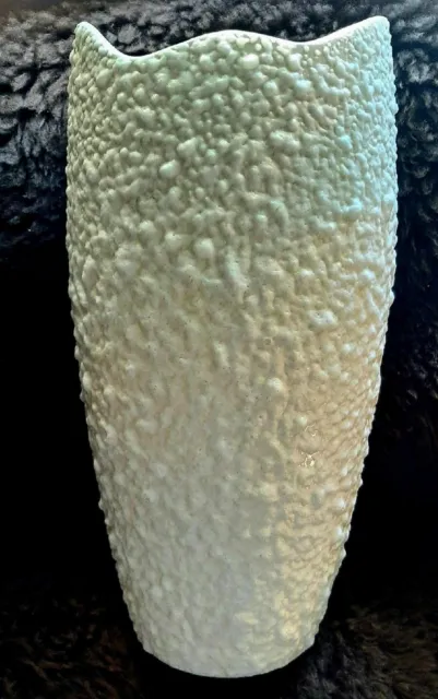 Vintage MCM Royal Haeger R1702 Mid Century Vase White Popcorn Glaze 12 1/4"
