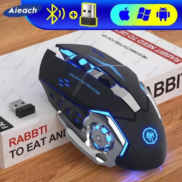 Souris sans fil Rechargeable ordinateur de jeu souris Bluetooth  e-sport Gaming