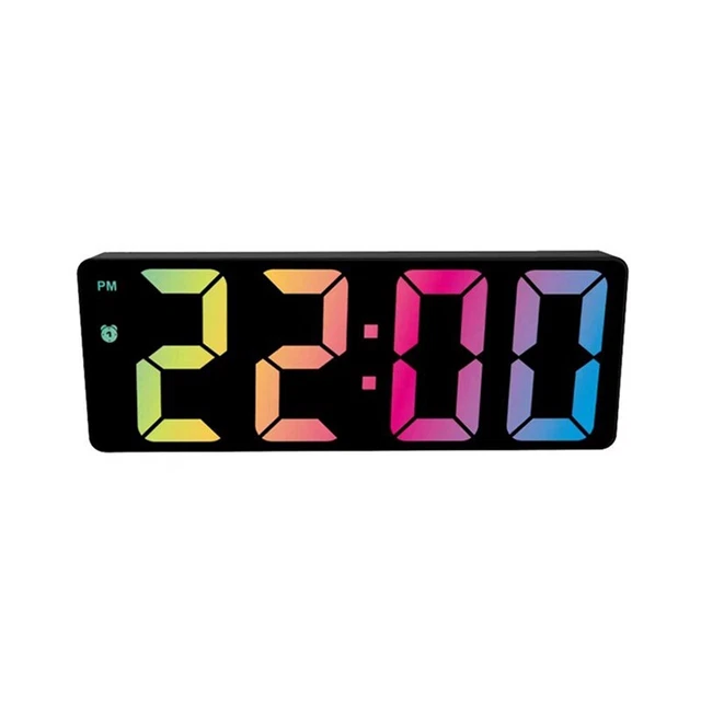 Zaxiva Sveglia Digitale, 3D Orologio da Parete Digitale con Modalità Snooze, Orologio da Tavolo digitale con Telecomando, RGB 14 Colori, 12/24h, 4 Livelli di Luminosità per Comodino Camera Ufficio