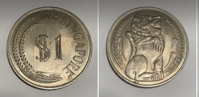 1967 Singapore Merlion Circulating Coin - 1 One Dollar