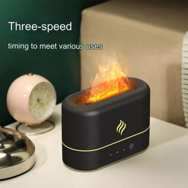 Humidificateur d'air flamme 3D apaisant diffuseur d'arôme avec affichage à eff