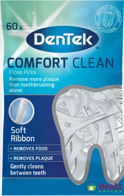 Dentek Comfort Clean weiches Band seidige Zahnseide leicht zu erreichen Picks 60 Zahnpflege