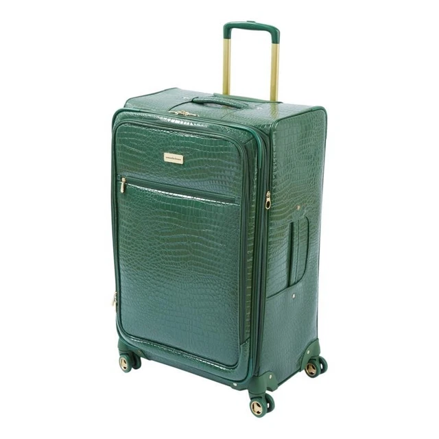 Samantha Brown 30" Exp Spinner luggage Durable croco-embossed PVC - Deep Green -