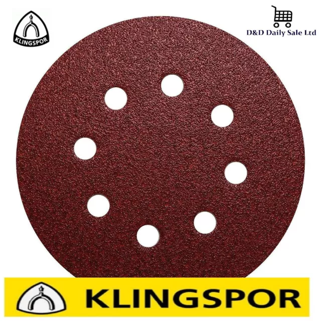 125mm 5'' Sanding Discs /8 hole pads KLINGSPOR orbital sander BOSH MAKITA DeWALT