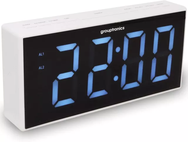 Alarm clock radio Grouptronics White GTCR-T1M 9″ Large Display Digital